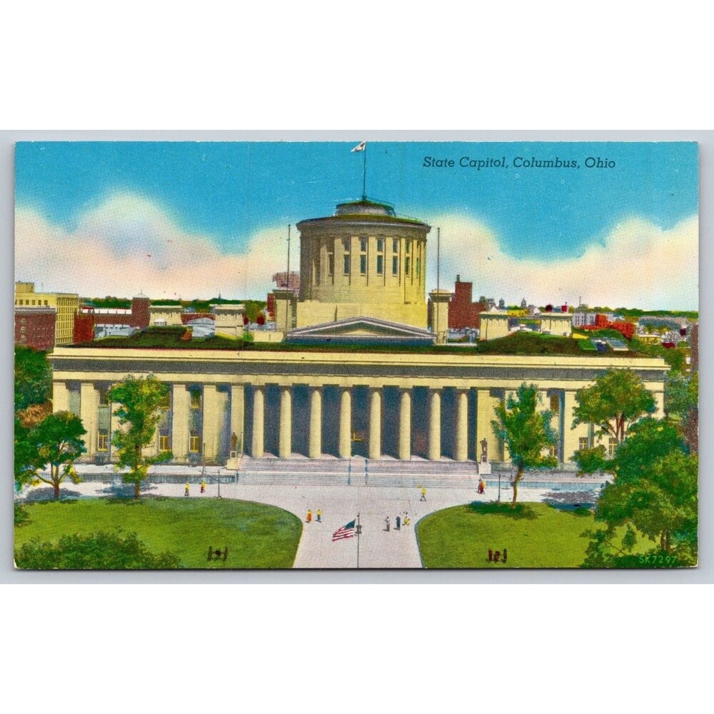 Vintage Postcard Ohio State Capitol Columbus OH Doric Architecture Chrome SK7297